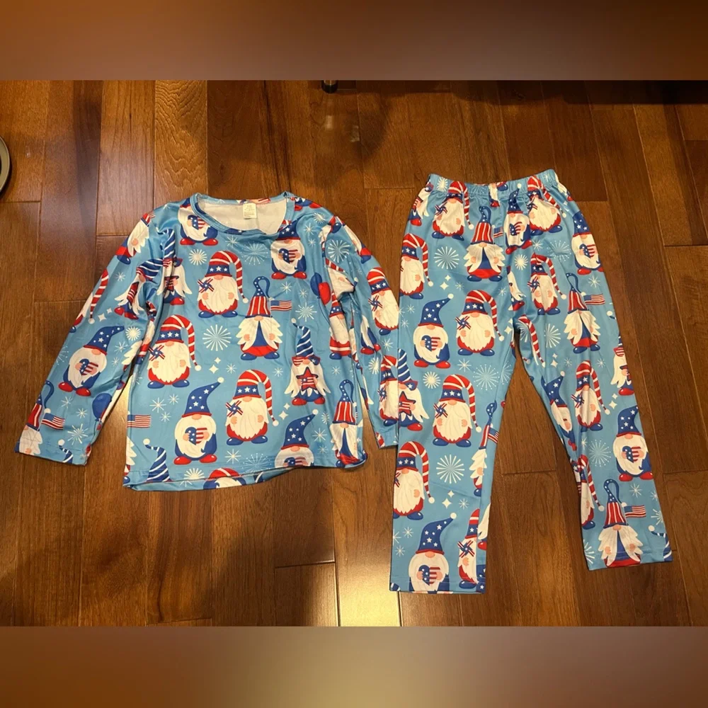 Santa Claus Kids Pajama Set in Blue